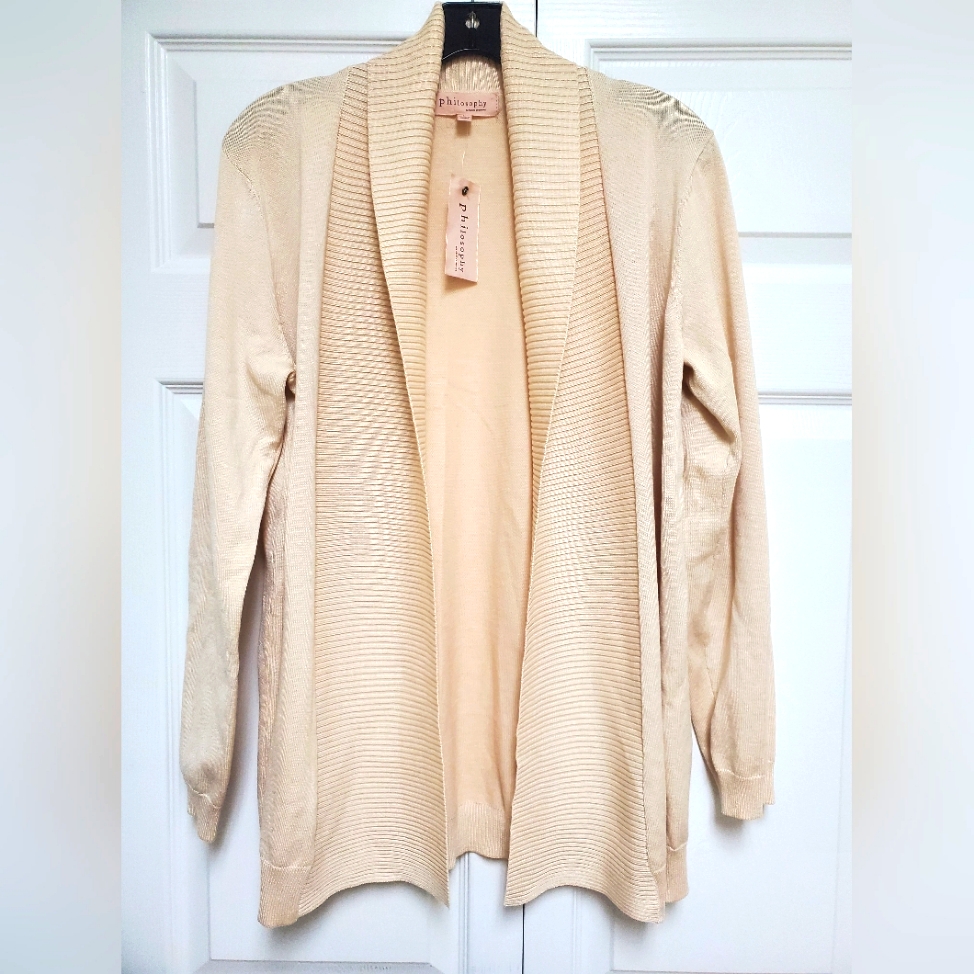 Philosophy Shawl Collar Cardigan/Beige